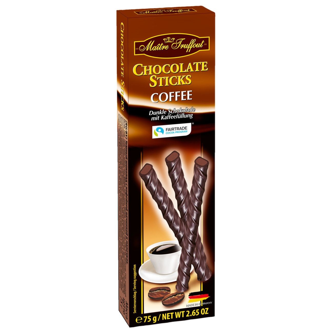 MAITRE TRUFFOUT CIOCOLATA STICKS CAFEA 75GR