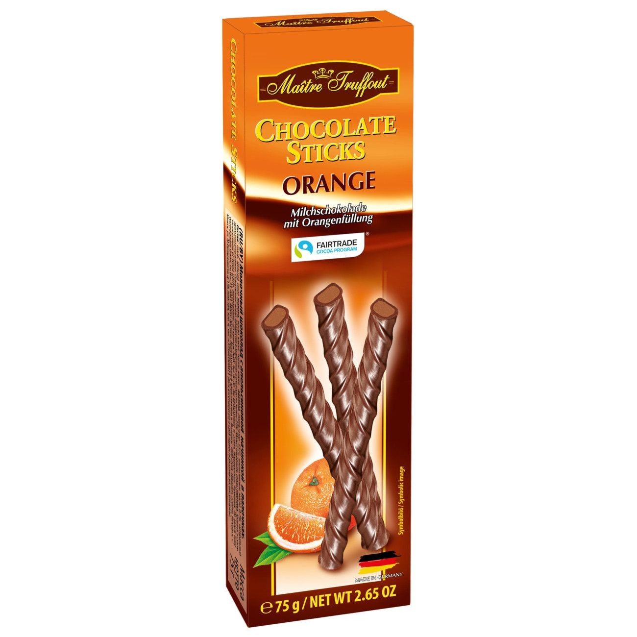 MAITRE TRUFFOUT CIOCOLATA STICKS PORTOCALE 75GR